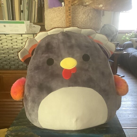 KELLYTOY SQUISHMALLOWS Gray 16” Terry Turkey Plush 2021 Thanksgiving OS - Picture 13 of 13